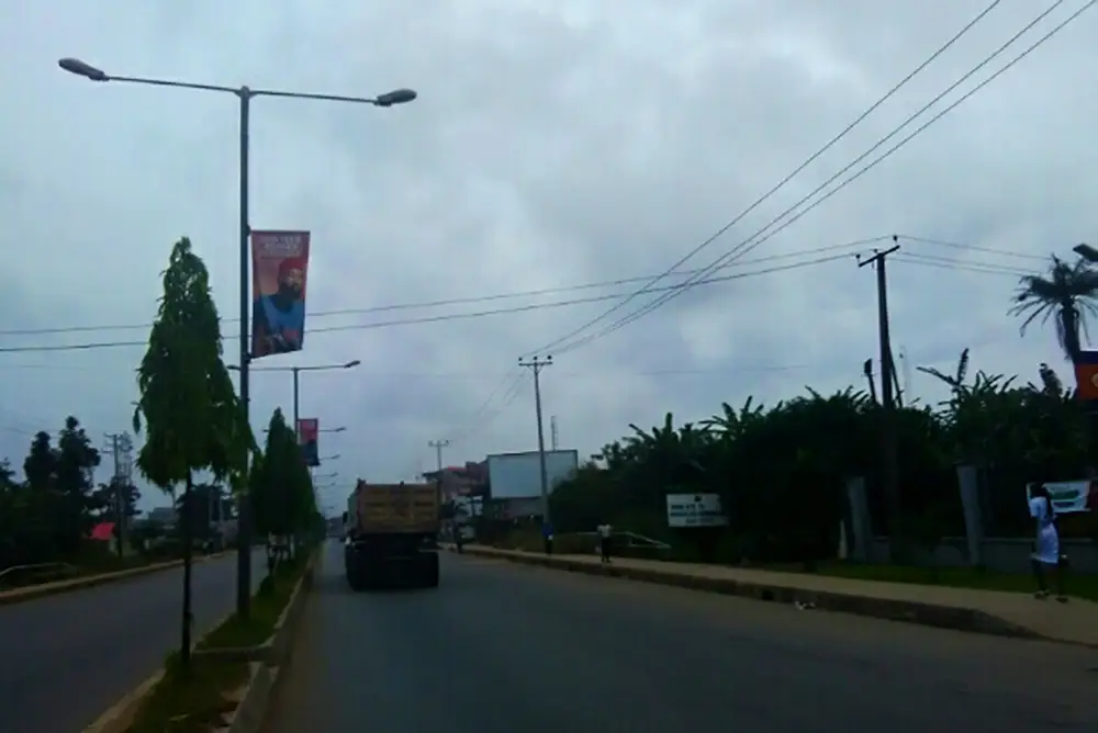 Lamp Poles billboard - Sapele Road