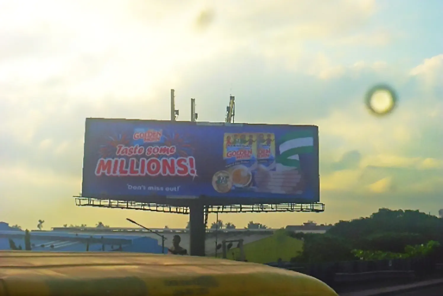 Unipole billboard - Along Agege Motor Road. By Dopemu Bridge